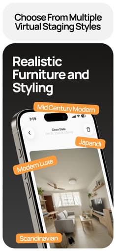 Choose from multiple virtual staging styles